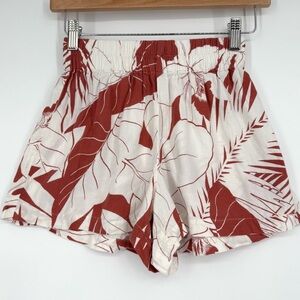 Madewell by Jcrew - 100% soft cotton pull on shorts lounge -rust cream print M